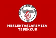 Meslektaşlarımıza Teşekkür