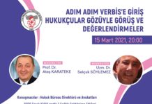 Adım Adım Verbis’e Giriş, Hukukçular Gözüyle Görüş ve Değerlendirmeler | 15 Mart 2021