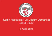 Kadın Hastalıkları ve Doğum Uzmanlığı Board Sınavı | 5 Aralık 2021