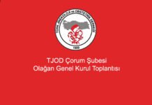 TJOD Çorum Şubesi Olağan Genel Kurul Toplantısı