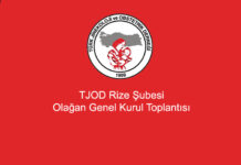 TJOD Rize Şubesi Olağan Genel Kurul Toplantısı