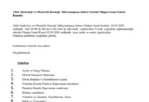 Türk Jinekoloji ve Obstetrik Derneği Süleymanpaşa Şubesi Seçimli Olağan Genel Kurul İlanıdır
